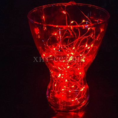 Светодиодная нить Роса 10 м, красный 100 LED, 8 режимов, провод , 2018828 Red